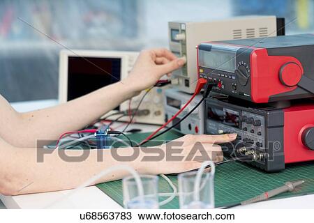 Stock Image - Hydrogen power cell experiment.. Fotosearch