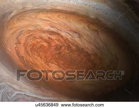 Stock Photo - Illustration of Jupiter's Great Red Spot. This is a vast, cyclonic storm, wider than the entire Earth, that has raged for centuries.. Fotosearch