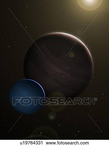 Illustration of the planet Kepler 1625b and its proposed exomoon. Kepler 1625 is a Sun-like star some 4, 000 light-years distant in Cygnus. It is about 80 percent of the radius of the Sun but about 8 percent more massive. The star has at least one... View Large Photo Image Stock Image - Illustration of the planet Kepler 1625b and its proposed exomoon. Kepler 1625 is a Sun-like star some 4, 000 light-years distant in Cygnus. It is about 80 percent of the radius of the Sun but about 8 percent more massive. The star has at least one.... Fotosearch