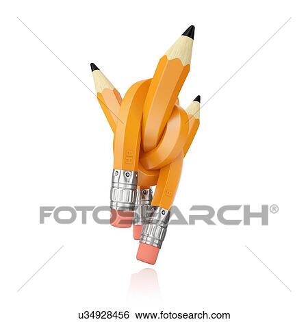 Intertwined yellow pencils, illustration. View Large Photo Image Stock Photograph - Intertwined yellow pencils, illustration.. Fotosearch