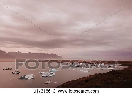 Stock Image - Jkulsrln glacial lagoon, Reykjavk, Gullbringusysla, Iceland. Fotosearch