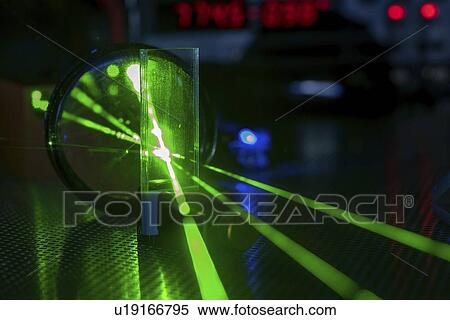 Stock Photography - Laser experiment in photonics laboratory.. Fotosearch