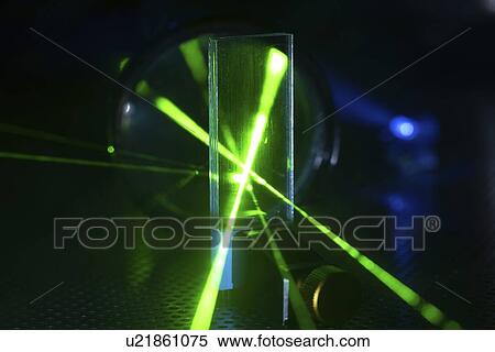 Stock Photography - Laser experiment in photonics laboratory.. Fotosearch