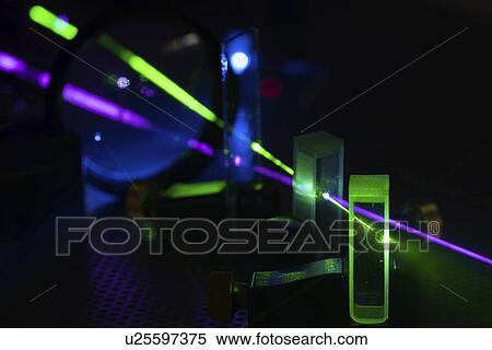 Stock Photography - Laser experiment in photonics laboratory.. Fotosearch
