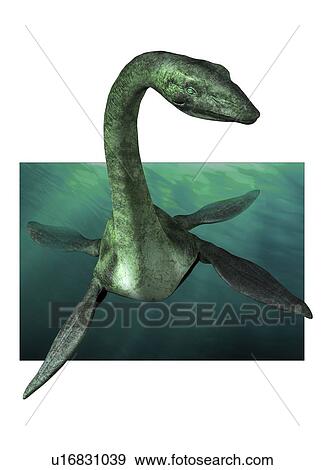 Stock Photo - Loch Ness monster underwater, illustration.. Fotosearch