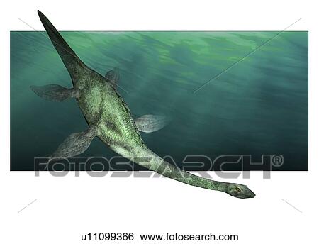 Stock Photograph - Loch Ness monster underwater, illustration.. Fotosearch