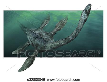 Stock Photograph - Loch Ness monster underwater, illustration.. Fotosearch