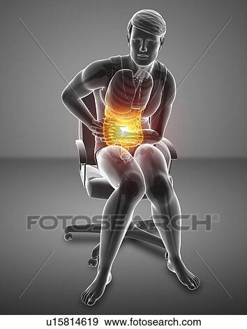 Man with abdominal pain, computer illustration. View Large Photo Image Stock Photo - Man with abdominal pain, computer illustration.. Fotosearch
