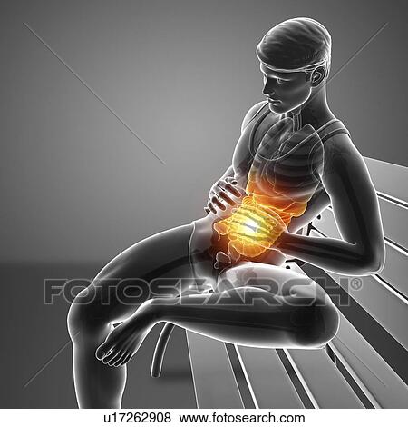 Man with abdominal pain, computer illustration. View Large Photo Image Stock Photo - Man with abdominal pain, computer illustration.. Fotosearch