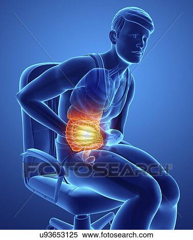 Man with abdominal pain, computer illustration. View Large Photo Image Stock Photography - Man with abdominal pain, computer illustration.. Fotosearch
