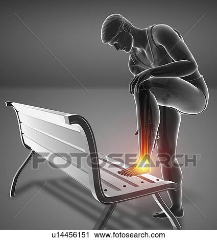 Man with foot pain, computer illustration. View Large Photo Image Stock Image - Man with foot pain, computer illustration.. Fotosearch