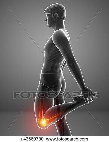 Stock Image - Man with knee pain, computer illustration.. Fotosearch