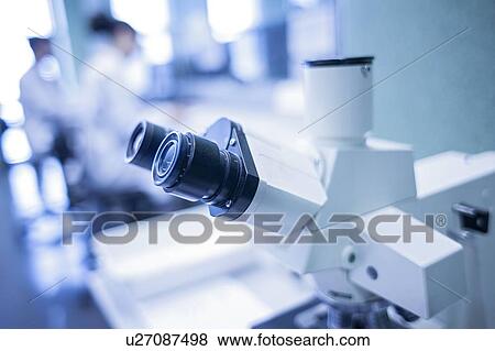 Stock Photo - Microscope in laboratory, close up.. Fotosearch