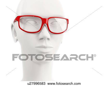 Stock Image - Model head with glasses, illustration.. Fotosearch