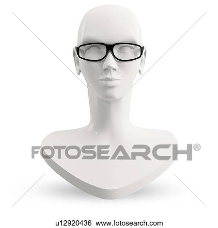 Stock Photograph - Model head with glasses, illustration.. Fotosearch