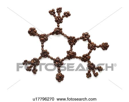 Stock Image - Molecular model made from coffee beans.. Fotosearch