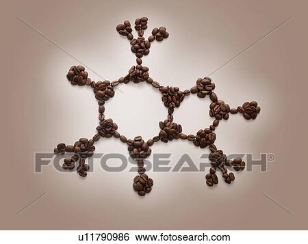 Stock Photograph - Molecular model made from coffee beans.. Fotosearch