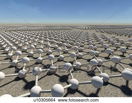 Molecular model of sheets of silicene showing its buckled structure. Silicene is a two-dimensional allotrope (form) of silicon. View Large Photo Image Picture - Molecular model of sheets of silicene showing its buckled structure. Silicene is a two-dimensional allotrope (form) of silicon.. Fotosearch