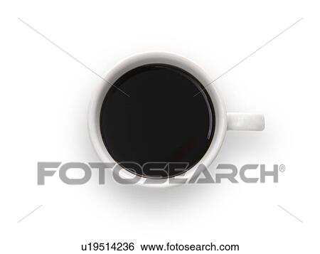 Stock Photograph - Mug of coffee, high angle view.. Fotosearch