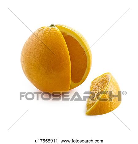 Stock Image - Orange segment cut from orange.. Fotosearch