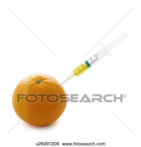 Orange with syringe. View Large Photo Image Stock Photograph - Orange with syringe.. Fotosearch