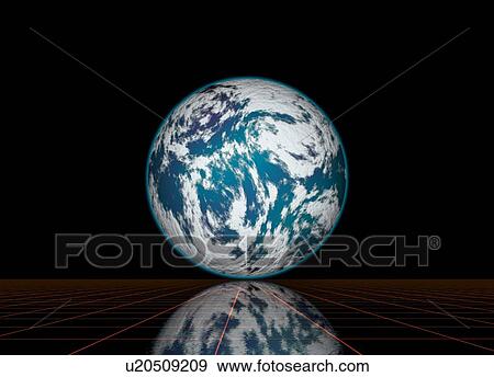 Stock Photo - Planet covered in cloud, illustration.. Fotosearch