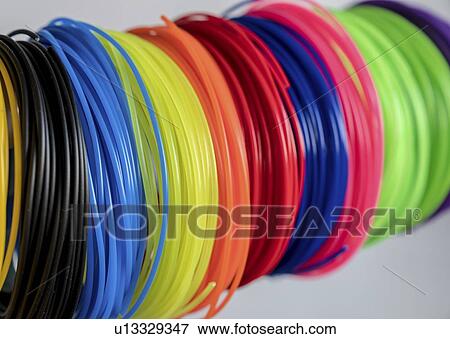 Plastic filaments for 3D printing. View Large Photo Image Stock Photo - Plastic filaments for 3D printing.. Fotosearch