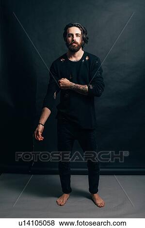 Stock Photo - Portrait of hipster. Fotosearch