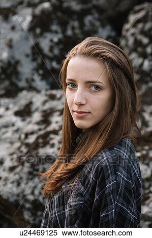 Stock Photography - Portrait of young woman. Fotosearch