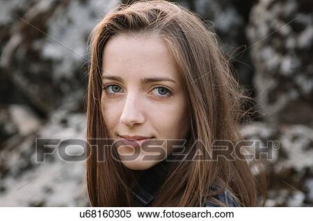 Stock Photography - Portrait of young woman. Fotosearch