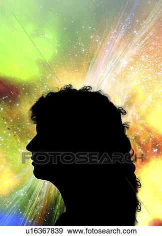 Stock Photo - Profile of woman with space, illustration.. Fotosearch