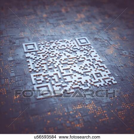 Picture - QR code, illustration.. Fotosearch