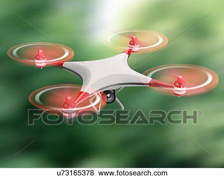 Stock Photo - Quadcopter drone with HD camera, illustration.. Fotosearch