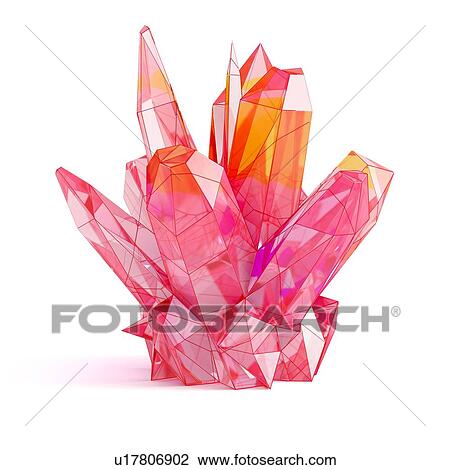Red gemstone. Geometric crystal isolated on white background. 3D illustration. View Large Photo Image Stock Image - Red gemstone. Geometric crystal isolated on white background. 3D illustration.. Fotosearch