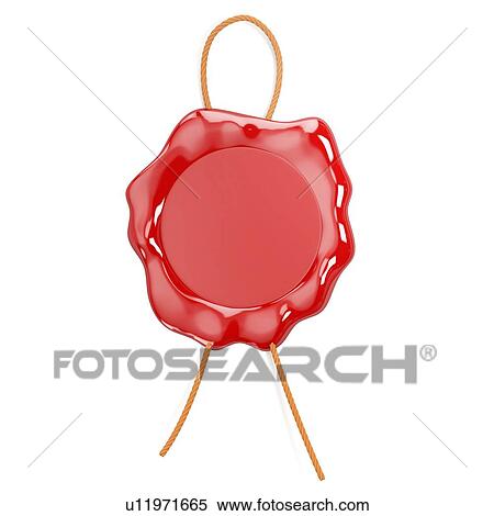 Stock Photography - Red wax seal, illustration.. Fotosearch