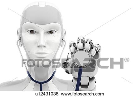Robot hand holding stethoscope. Medical technologies. 3d illustration isolated on a white background. View Large Photo Image Stock Photograph - Robot hand holding stethoscope. Medical technologies. 3d illustration isolated on a white background.. Fotosearch