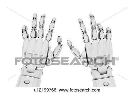 Robot hands. Isolated on a white background. 3d illustration. View Large Photo Image Stock Photograph - Robot hands. Isolated on a white background. 3d illustration.. Fotosearch