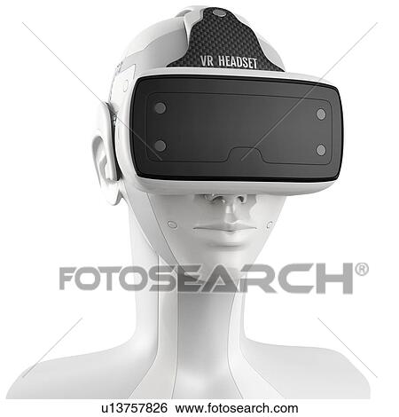 Stock Photograph - Robot wearing virtual reality headset, illustration.. Fotosearch