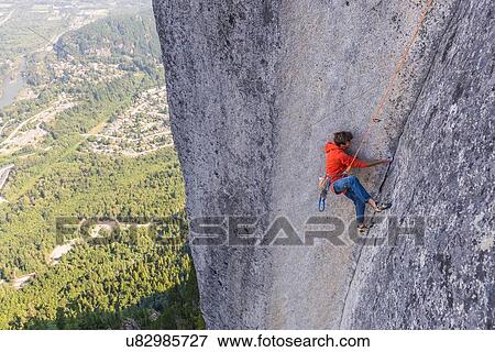 Rock climbing, Squamish, Canada View Large Photo Image Stock Photo - Rock climbing, Squamish, Canada. Fotosearch