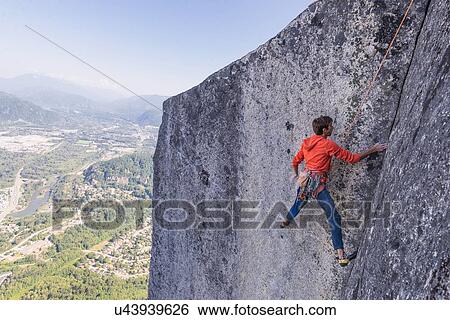 Rock climbing, Squamish, Canada View Large Photo Image Stock Photograph - Rock climbing, Squamish, Canada. Fotosearch
