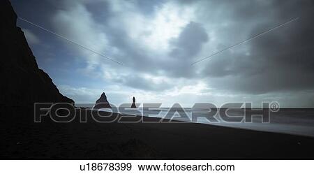 Stock Photo - Rock formations, Reynisdrangar, Vik, Iceland.. Fotosearch