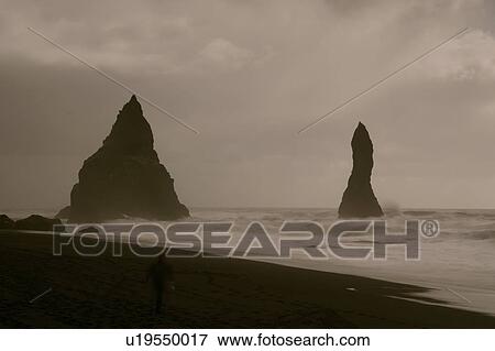 Stock Photo - Rock formations, Reynisdrangar, Vik, Iceland.. Fotosearch