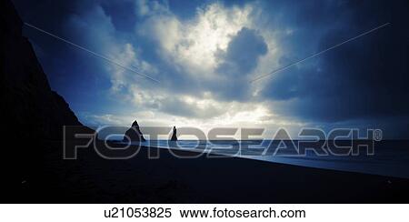 Stock Photography - Rock formations, Reynisdrangar, Vik, Iceland.. Fotosearch