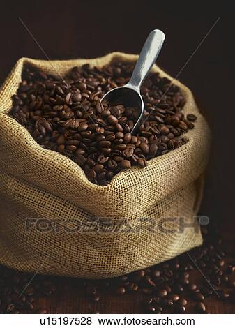 Stock Photo - Sack full of coffee beans.. Fotosearch