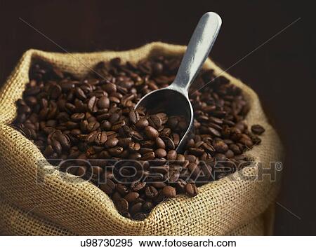 Stock Photography - Sack full of coffee beans.. Fotosearch