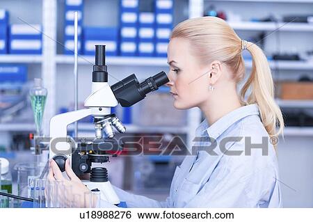 Scientist using microscope. View Large Photo Image Stock Photograph - Scientist using microscope.. Fotosearch