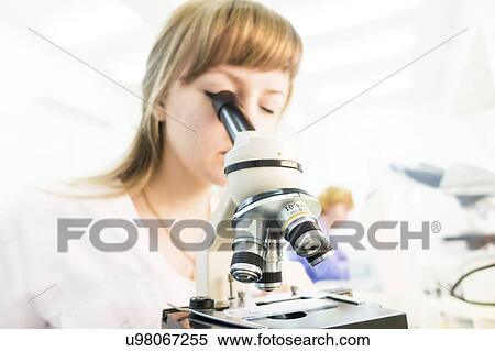 Scientist using microscope. View Large Photo Image Stock Photography - Scientist using microscope.. Fotosearch