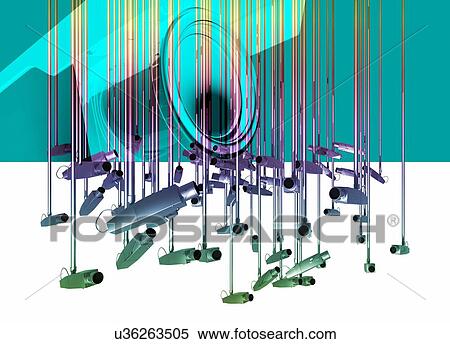 Stock Photography - Security cameras, illustration.. Fotosearch