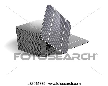 Stock Photo - Set of Modules for the solar panel isolated on white background. 3D illustration.. Fotosearch