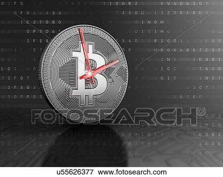 Silver bitcoin with clock hands. Time to earn concept. 3d illustration. View Large Photo Image Stock Photo - Silver bitcoin with clock hands. Time to earn concept. 3d illustration.. Fotosearch